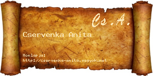 Cservenka Anita névjegykártya