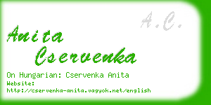 anita cservenka business card